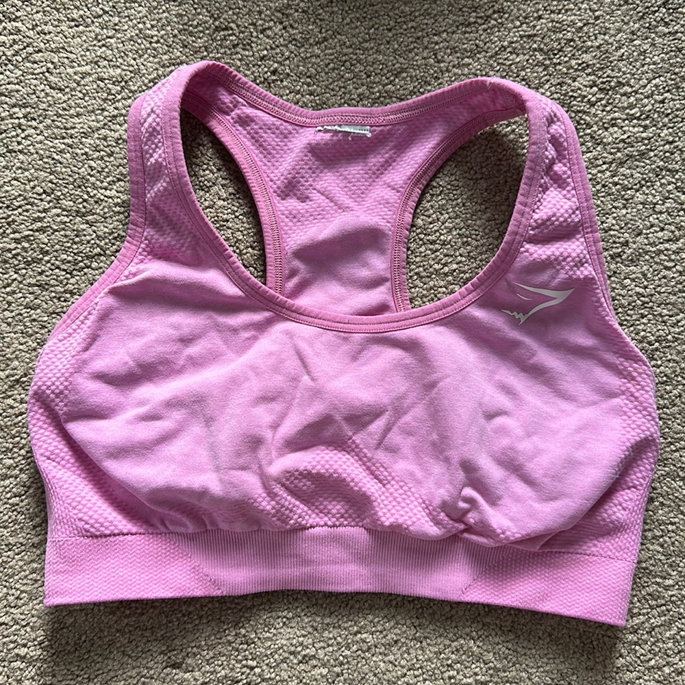 Pink gymshark sports bra
